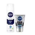Buy Nivea Men Sensitive Cooling Shaving Gel (200 ml) + FREE Nivea Men All In One Face Wash (50 g) - Purplle