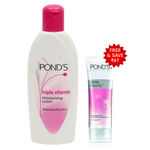 Buy Pond's Triple Vitamin Moisturising Lotion (300 ml) + Pond's White Beauty Facial Foam (20 g) - Purplle