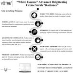 Buy VOTRE “White Essence” Advanced Brightening Cream Scrub "Radiance" 100 gm - Purplle