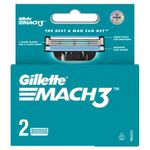 Buy Gillette Mach 3 Manual Shaving Razor Blades (Cartridge) 2s pack - Purplle