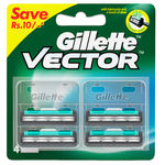 Buy Gillette Vector plus Manual Shaving Razor Blades (Cartridge) 4s pack - Purplle