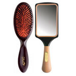 Buy Divo Asanti Natural Bristle Round Brush, get Divo Reflections Aaria Hand Held Mirror Free - Purplle