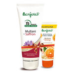 Buy Banjara's 15 Minute Face Pack Multani + Saffron(100 g) + Free Banjara's Multani Orange Face Wash (50 ml) - Purplle