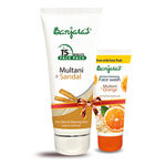 Buy Banjara's 15 Minute Face Pack Powder Multani With sandal (100 g) + Free Banjara's Oil Clear Exfoliating Face Wash (50 ml) - Purplle