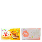 Buy Godrej No.1 Sandal & Turmeric Soap (4x100g) + Godrej No.1 Kesar Milk Soap (70 g) - Purplle