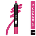Buy SUGAR Cosmetics Matte As Hell Crayon Lipstick - 02 Mary Poppins (Fuchsia) With Free Sharpener - Purplle