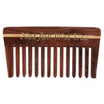 Buy Roots Rosewood Wide Teeth Travel Comb For Wavy/Curly Long Hair With Handle - Purplle