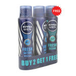 Buy Nivea Men Fresh Active Original Deodorant (150 ml) Buy 2 Get 1 Nivea Fresh Ocean Deodorant (150 ml) FREE - Purplle