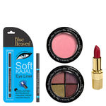 Buy Blue Heaven Xpression Lipstick P 067, Bh Kajal Liner, Eye Magic Eye Shadow 605 & Diamond Blush On 504 Combo (4 g + 0.31 g + 6 g + 7 g) - Purplle