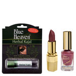 Buy Blue Heaven Xpression Lipstick Cb 032, Xpression Nail Paint 927 & Herbal Kajal Combo (4 g + 9 ml + 3 g) - Purplle