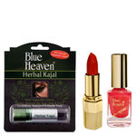 Buy Blue Heaven Xpression Lipstick Mo 161, Xpression Nail Paint 991 & Herbal Kajal Combo (4 g + 9 ml + 3 g) - Purplle