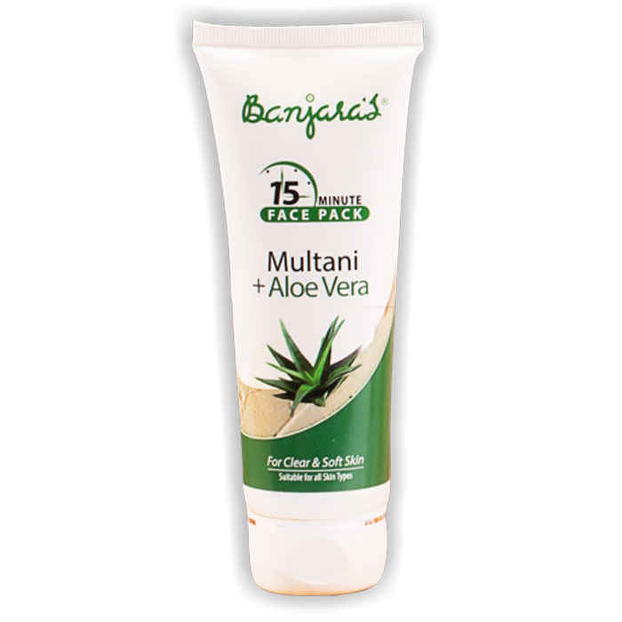 Buy Banjara's 15 Minutes Face Pack Multani + Aloevera Tube (100 g) - Purplle