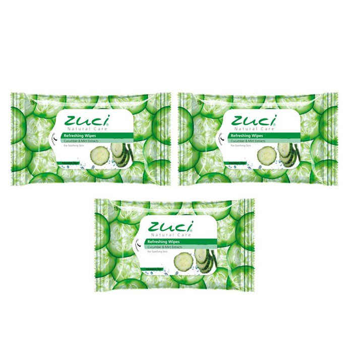 Buy Zuci Cucumber Mint Wet Wipes (Pack Of 3) - Purplle