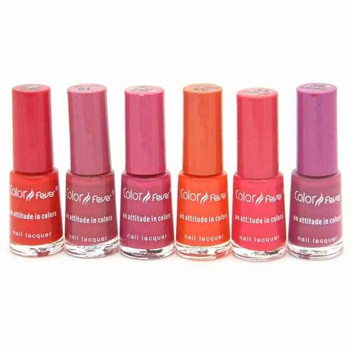 Buy Color Fever Color Cap Nail Polish Combo Offer (Red Pink Marmalade) (5 ml x 6 pcs combo) - Purplle