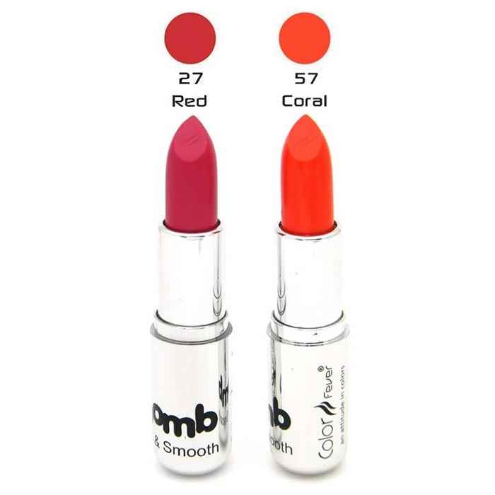 Buy Color Fever Lip Bomb Creme Lipstick Combo - Coral (4.2 g x 2 pcs combo ) - Purplle