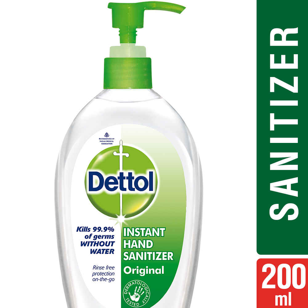 Buy Dettol Germ Protection Hand Sanitizer, Original (200 ml) - Purplle