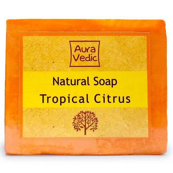 Buy Auravedic Natural Soap Tropical Citrus (100 g) - Purplle