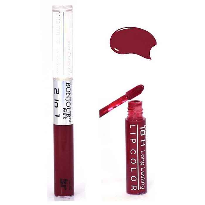 Buy Bonjour Paris 2 in 1 Lip Gloss - Burgundy (9 ml) - Purplle