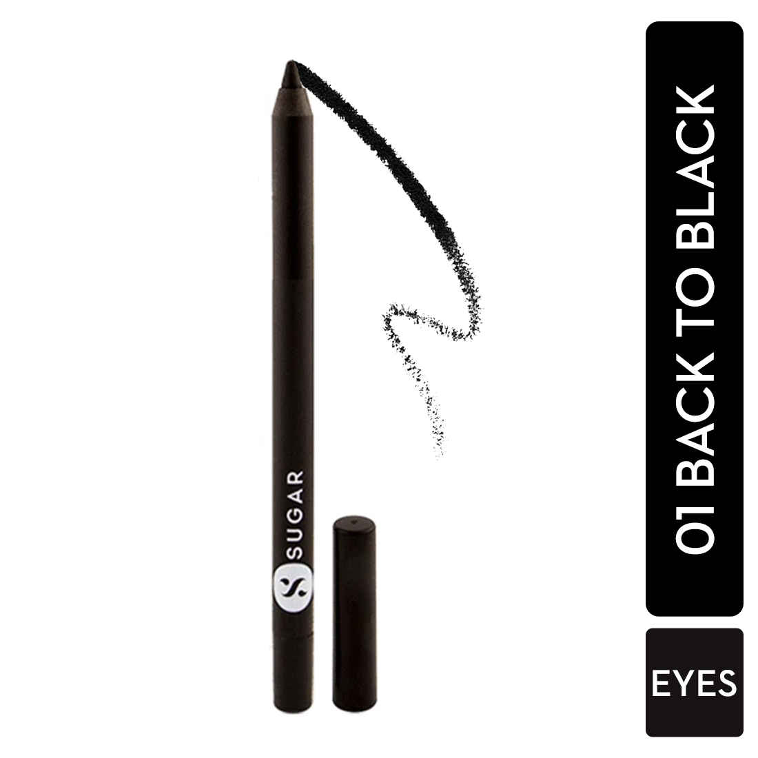 Buy SUGAR Cosmetics Stroke Of Genius Heavy Duty Kohl - 01 Back to Black (Black) With Free Sharpener - Purplle