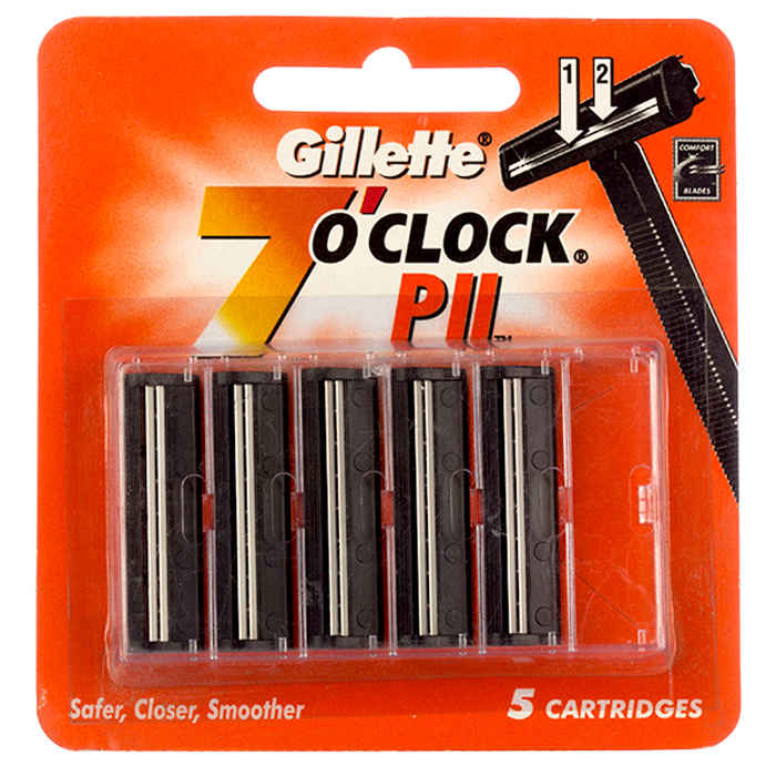 Buy Gillette 7'O Clock PII 5 Cartridges - Purplle