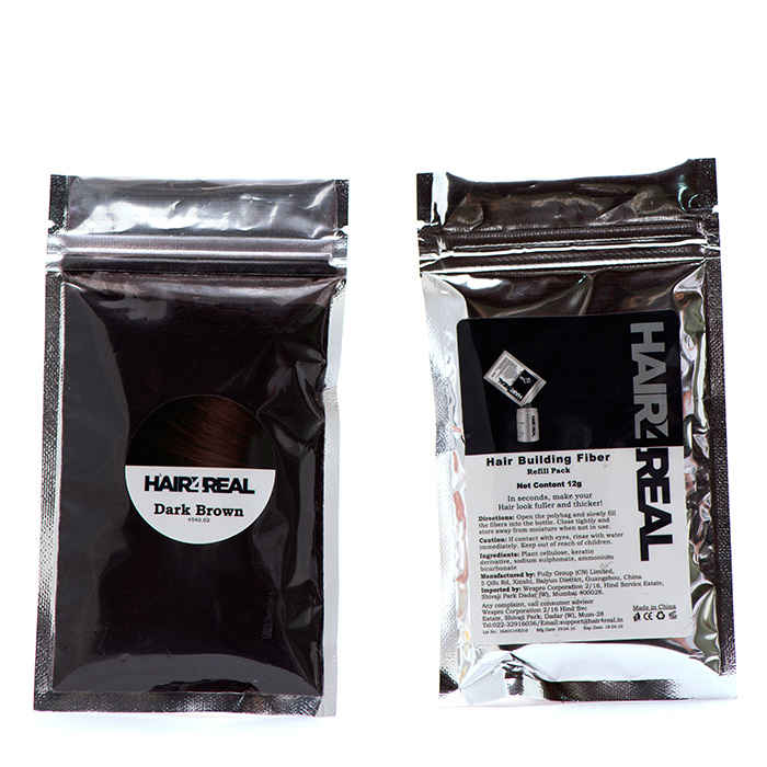Buy Hair4Real Hair Fiber Refill Pack Dark Brown (12 g) - Purplle