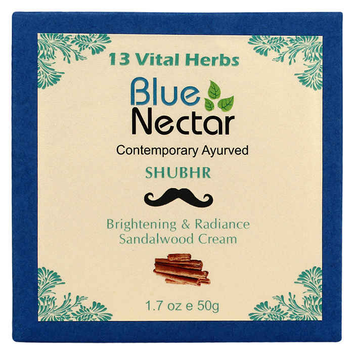 Buy Blue Nectar Brightening & Radiance Sandalwood Face Cream For Men (50 g) - Purplle