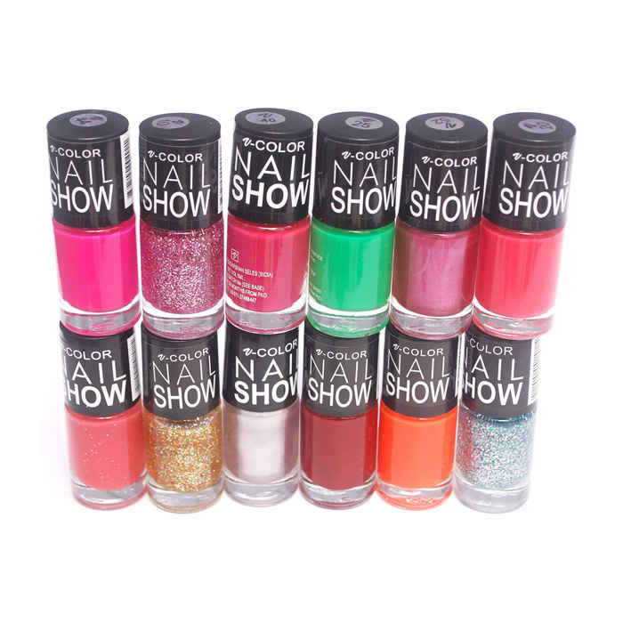 Buy V-Color Nail Show Polish Set of 12 Pcs. - Multicolor Set No. 17 - Purplle
