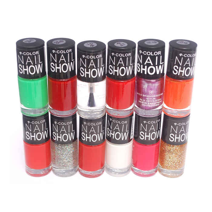 Buy V-Color Nail Show Polish Set of 12 Pcs. - Multicolor Set No. 18 - Purplle