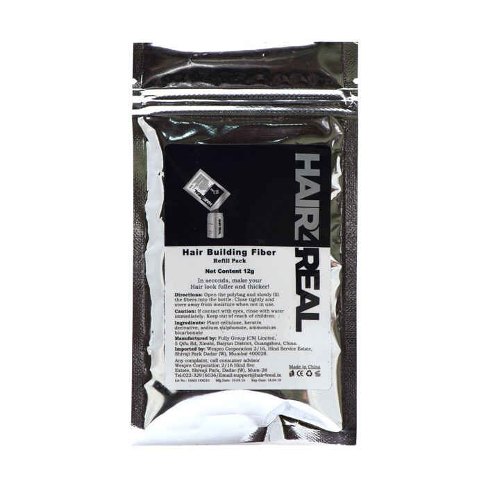 Buy Hair4Real Combo of Hair Thickening Fibers Black Refill Pack (12 g+12 g) - Purplle