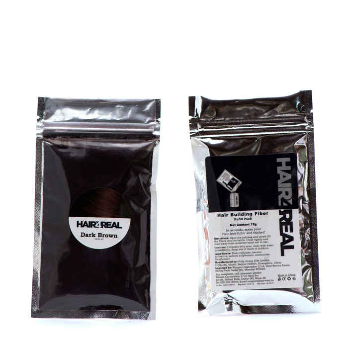 Buy Hair4Real Combo of Hair Thickening Fibers Dark Brown Refill Pack (12 g+12 g) - Purplle