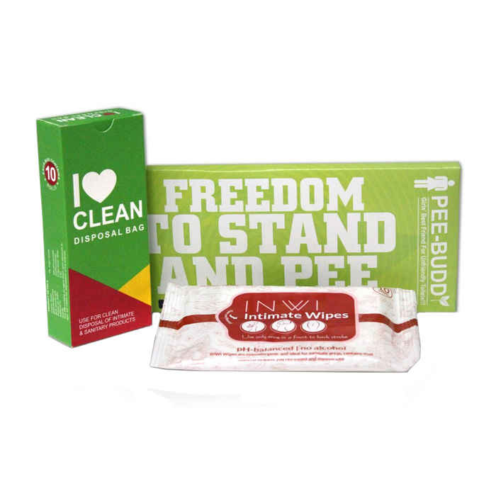 Buy Sirona Female Hygiene Combo(Peebuddy 10 Funnel - 1 Pack + Intimate Wipes 10 Wipes - 1 Pack + I Love Clean Disposable Bag 10 Pcs - 1 Packs) - Purplle