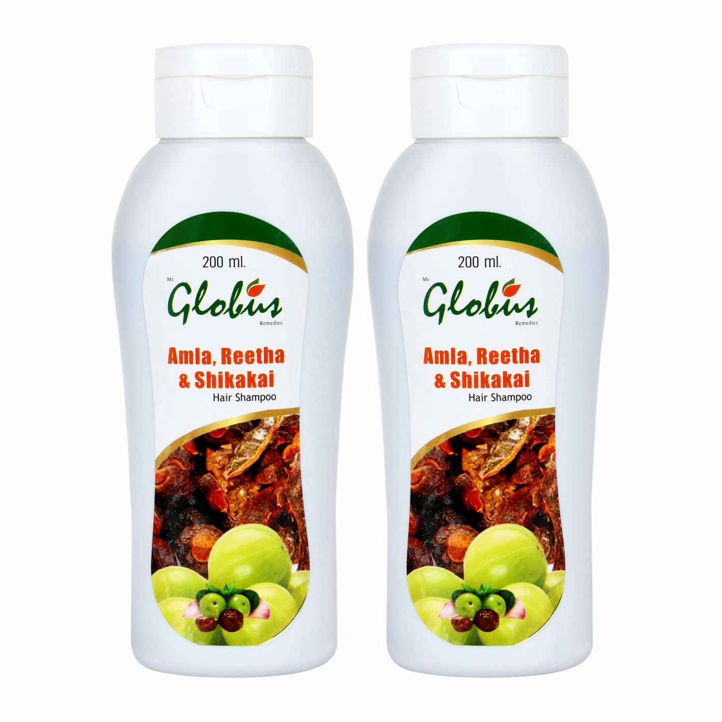 Buy Globus Herbal Amla, Reetha & Shikakai Shampoo 200 ml (Pack Of 2) - Purplle