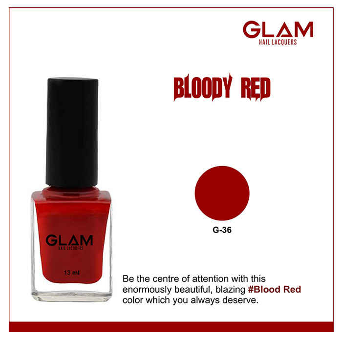Buy GLAM Nail Lacquers Bloody Red (G -36) (13 ml) - Purplle