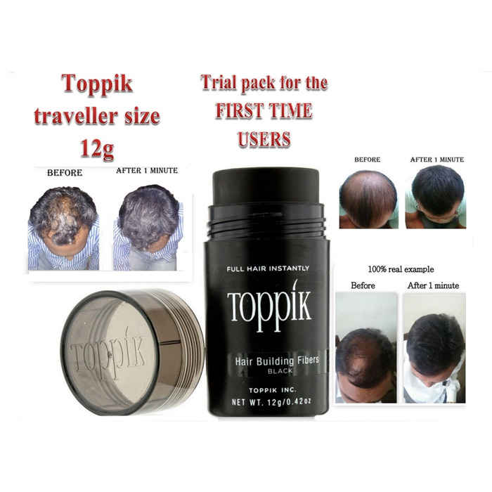 Buy Toppik Hair Building Fiber Traveller Size Black (12 g) - Purplle