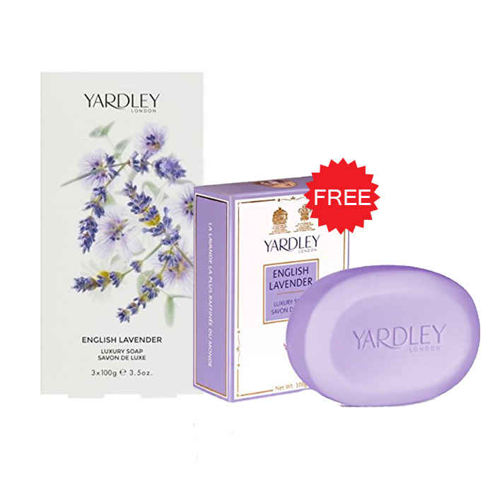 Buy Yardley English Lavender Luxury Soap (100 g X 3) + Yardley English Lavender Luxury Soap (75 g) FREE - Purplle