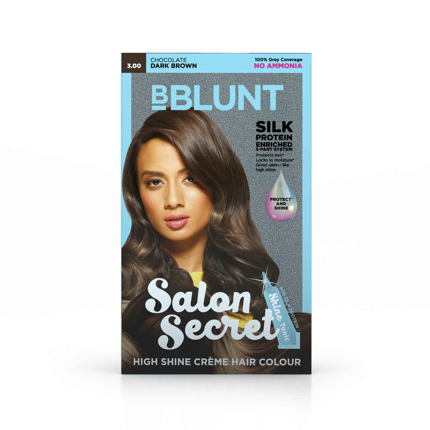 Buy BBLUNT Salon Secret High Shine Creme Hair Colour - Chocolate Dark Brown 3. No Ammonia (100 g) - Purplle
