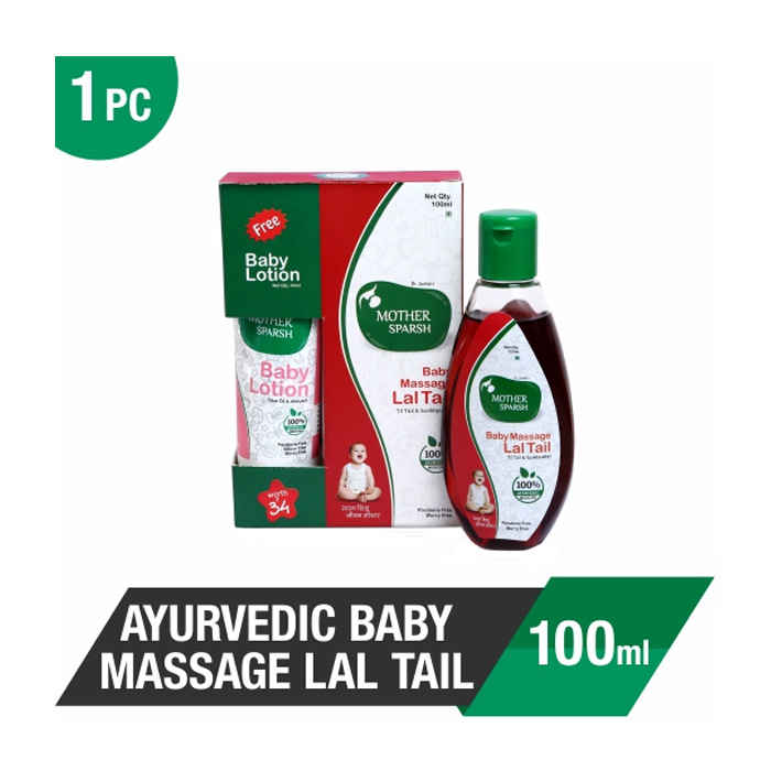 Buy Mother Sparsh Ayurvedic Baby Massage Oil (100 ml) + Baby Lotion (40ml) Free - Purplle