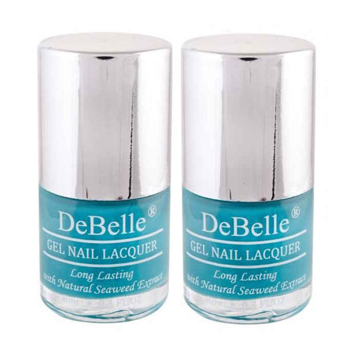 Buy DeBelle Gel Nail Lacquer Royale' Cocktail Combo Of 2 (8 ml Each) (Turquoise Blue) - Purplle