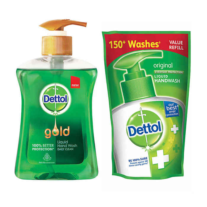 Buy Dettol Liquid Hand Wash Daily Clean (250 ml) + Dettol Hand Wash (185 ml) - Purplle