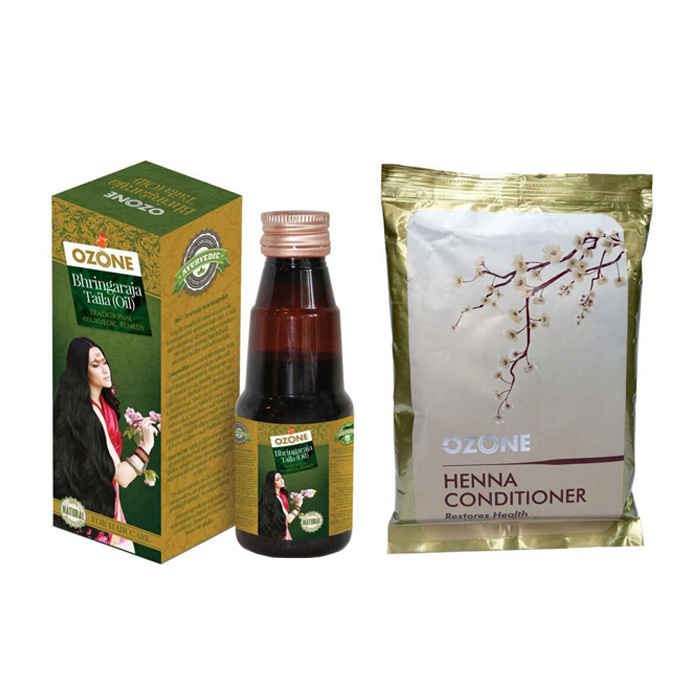 Buy Ozone Ayurvedics Heena Conditioner + Bhringaraja Oil (200 g) - Purplle