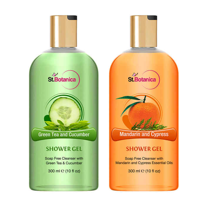 Buy St.Botanica Green Tea And Cucumber + Mandarin Cypress Luxury Shower Gel (300 ml) - Purplle