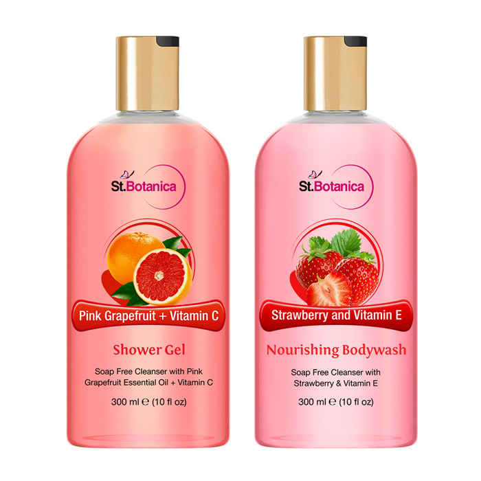 Buy St.Botanica Pink Grapefruit & Vitamin C Shower Gel + Strawberry And Vitamin E Nourishing Luxury Body Wash (300 ml) - Purplle