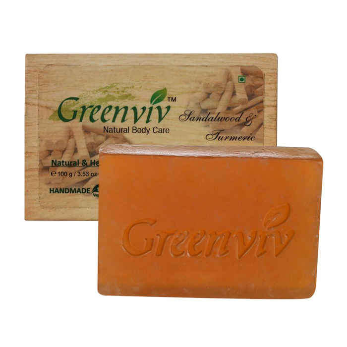 Buy Greenviv Natural Sandalwood & Turmeric Soap (100 g) - Purplle