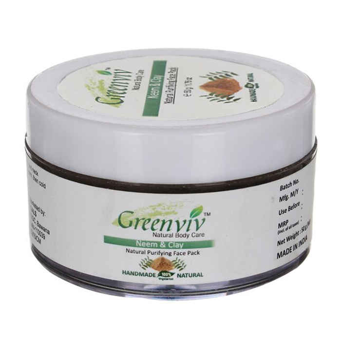 Buy Greenviv Natural Neem & Clay Face Pack (50 g) - Purplle