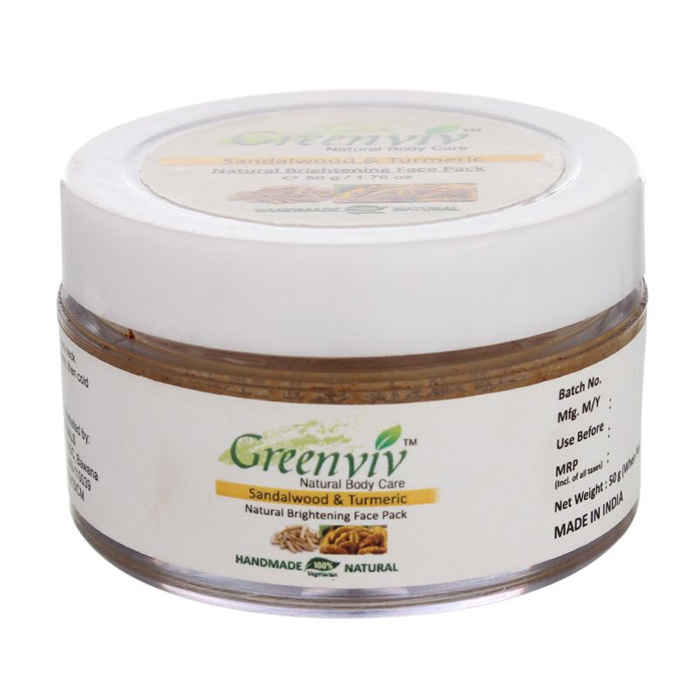 Buy Greenviv Natural Sandalwood & Turmeric Face Pack (50 g) - Purplle
