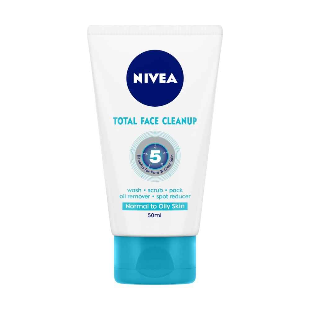 Buy NIVEA Face Wash Total Face Clean Up 50ml - Purplle