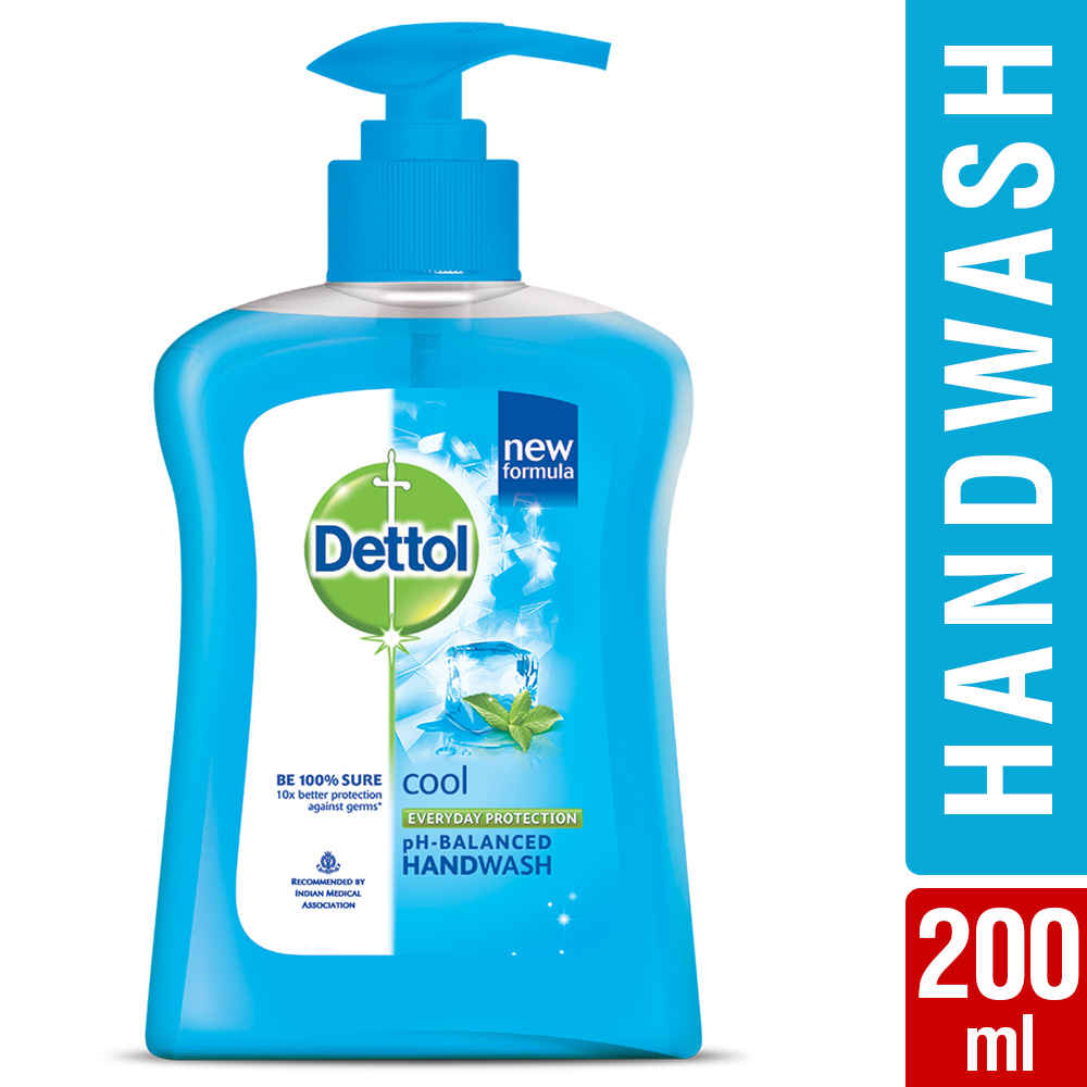 Buy Dettol pH-Balanced Germ Protection Liquid Handwash Pump, Cool (200 ml) - Purplle