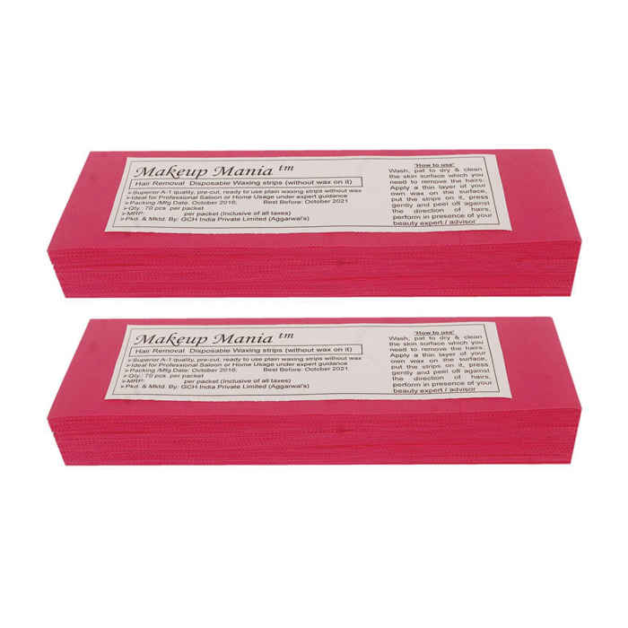 Buy Makeup Mania Hair Removal Waxing Strips - Magenta 140 Pcs - Purplle