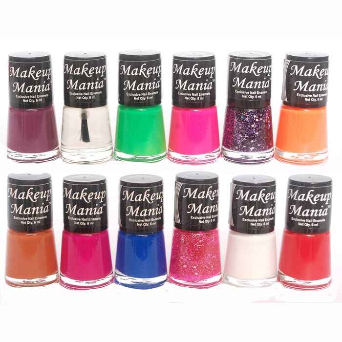 Buy Makeup Mania Exclusive Nail Polish Set of 12 Pcs (Multicolor Set # 77) - Purplle