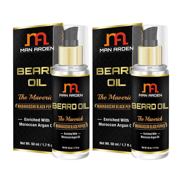 Buy Man Arden Beard & Mustache Oil Maverick With Moroccan Argan Oil (50 ml) x Pack of 2 - Purplle